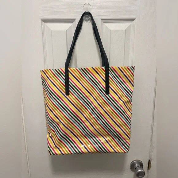 Kate Spade Multicolor Diagonal Stripe Tote - Picture 8 of 11